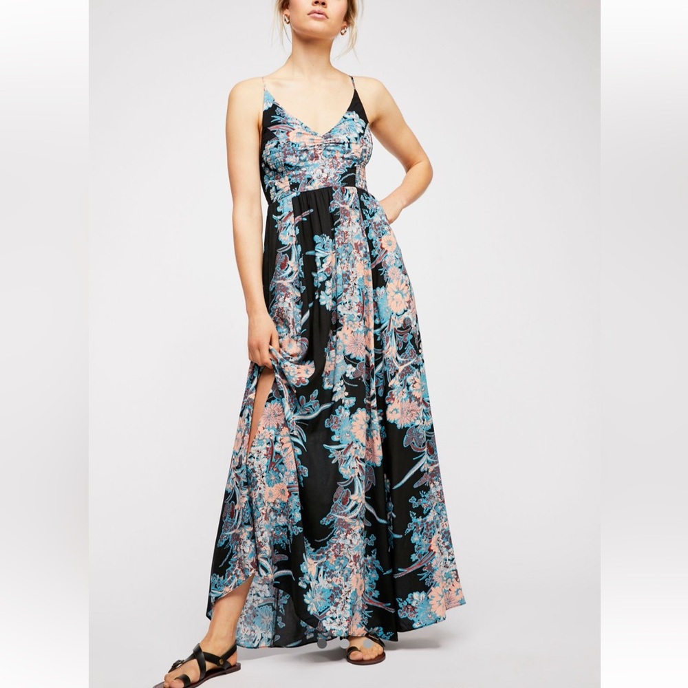 NWOT Free People Through the Vine Floral Maxi Dress